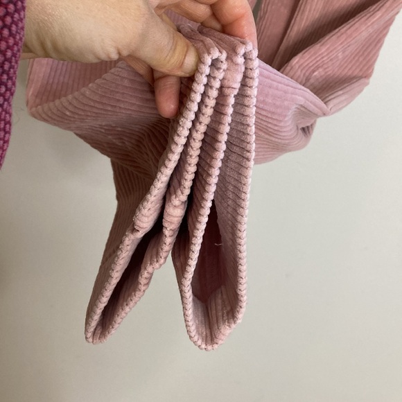 Vintage Corduroy Pants Womens 28 x 28 Pink Corduroy Pleated Baggy Taper 80s Mom - Picture 10 of 12